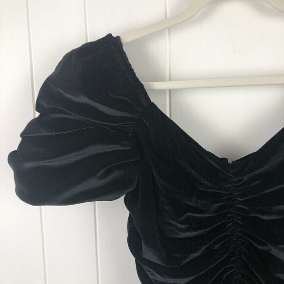 Anthropologie Hutch Womens Ruched Puff-Sleeved Mini Dress Size 4 - Picture 14 of 16